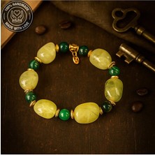 Asteria Elite Yeşil Kuvars Akik Bolluk, Şans ve Nazar Koruması Için Bileklik