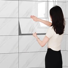 Aspartam Beyaz Mermer Desenli Alüminyum Plastik Duvar Stickerı