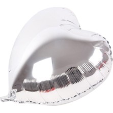 Aspartam Gümüş Kalp Folyo Balon 45 Cm.