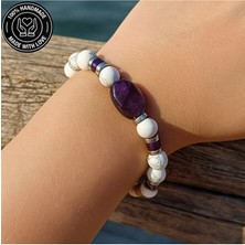 Asteria Elite Ametist Havlit Hematit Iç Huzur ve Bilgelik Bilekliği