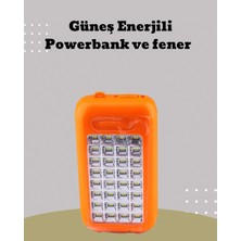 Marsilyan Güneş Paneli Destekli Powerbank ve LED Işıldak – 10000 Mah, Çift Usb, Outdoor Kullanım Içi