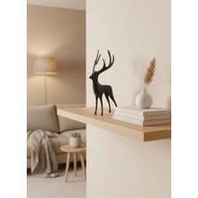 Marsilyan Geyik Figürü Gri Modern Salon ve Raf Dekoru