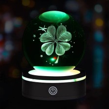 TeknoKesgin KESGİN MARKET®Usb'li Yonca Tasarımlı Dönen Cam Küre