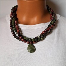 Asteria Elite Yeşim Taşı Jasper Üç Sıralı Kolye