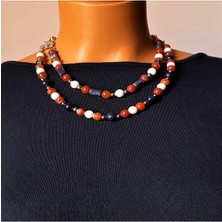 Asteria Elite Lapis Akik Iki Sıralı Bilgelik Enerji ve Nazardan Korunma Kolyesi