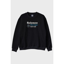 Nuugg Science Like Magic But Real Baskılı Bilim Temalı Bisiklet Yaka Sweatshirt