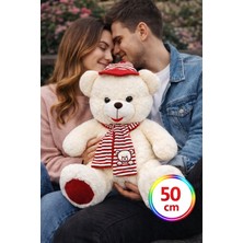 Şapkalı Atkılı Peluş Ayı 50 cm
