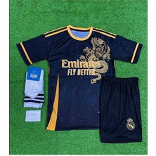 Alaturka Mix R.e.a.l M.a.d.r.i.d 2024/25 Yeni Sezon Kylian Mbappe Konsept Çocuk Forması 4'lü Set (Black-Gold)