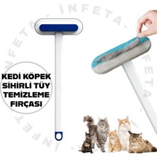 İnfeta Kedi Köpek Sihirli Tüy Temizleyici Uxun Saplı Fırça 4ü 1 Arada Tüy Toplayıcı