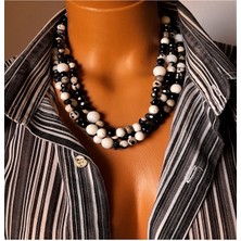 Asteria Elite Akik Havlit Ceyt Üç Sıralı Nazar Koruması Bereket ve Özgüven Kolyesi