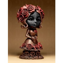 Güllü Catrina Heykeli - Gotik Dekoratif 3D Baskı