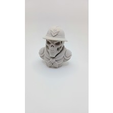 Miğferli Iskelet Büstü - 3D Baskı Dekoratif Figür