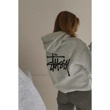 Bellanova 3 Iplik Kalın Kumaş Kapüşonlu Kanguru Cepli Arka Baskı Detaylı Oversize Rahat Günlük Hoodie