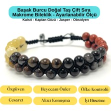 Yıldız Doğal Taş Sertifikalı Başak Burcu Doğal Taş Çift Sıra Makrome Bileklik