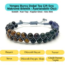 Yıldız Doğal Taş Sertifikalı Yengeç Burcu Doğal Taş Çift Sıra Makrome Bileklik