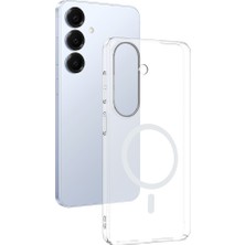 Nanospace Samsung Galaxy S24 Fe Kamera Korumalı M-Safe Şarj Özellikli Şeffaf London Silikon Kapak