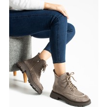 Aselin Ayakkabıları Kadın Bot & Bootie Süet Vizon