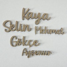 Pelince Kişiye Özel Lazer Kesim Ahşap Isim | Çok Amaçlı Dıy Kelime ve Duvar Dekoru | Genişlik: 15-40 cm