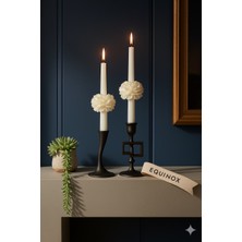 Equinox Mum (Sadece Mum)2 Li Ortası Şakayık Motifli Lavanta Esanslı Kokulu Şamdan Mum-Dekoratif