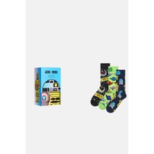 Happy Socks - Erkek Çok Renkli Star Wars Desenli 3’lü Çorap Seti