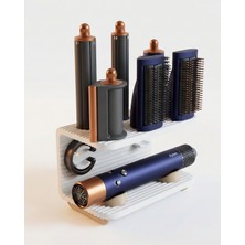 Elana Design Dyson Airwrap Standı | Masa Üstü & Duvara Monte Edilebilir | Kaymaz ve Çizmez Tabanlı Organizer|Mermer Desenli-Bej