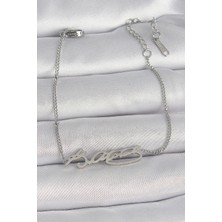 LaraTech 316L Çelik Gümüş Renk Atatürk Imza Model Kadın Bileklik