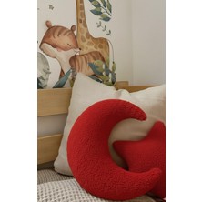 Harmoni Tekstil Peluş Ay Şeklinde Yastık %100 Bambu Pamuk Dolgulu Dekoratif Yastık