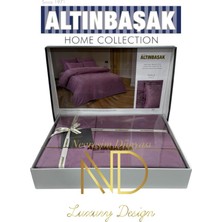 Pazarcan Jakarlı Saten Çift Kişilik Nevresim Takımı Perle Puce