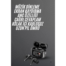 Kulak Içi Bluetooth Kulaklık Ekranlı Müzik Dinleme Çağrı Cevaplama Siyah