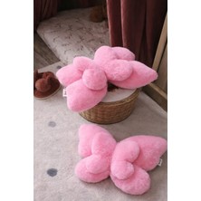 Harmoni Tekstil Pembe Kelebek Şeklinde Peluş Tasarım Yastık