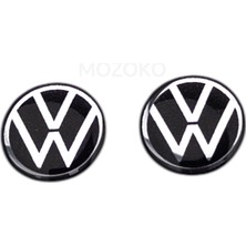 Mozoko Kendinden Yapışkanlı Volkswagen Logolu Uyumlu 14 mm Damla Baskılı Anahtarlık Amblemi – 2 Adet 3D Etiket
