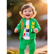 Eoxa Bebek Erkek 3lü Yeşil Eşofman Takımı-