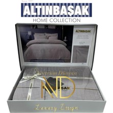 Pazarcan Jakarlı Saten Çift Kişilik Nevresim Takımı Adelya Marble