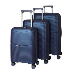 Mçs Baggaj Unisex Polipropilen Kırılmaz 360°C 4 Adet Çift Döner Teker Extra Körüklü 3'lü Valiz Set