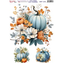 E Hobici Koyu Zemin Sulu Transfer Kağıdı 25X35CM KST-141 Bal Kabağı