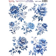 E Hobici Koyu Zemin Sulu Transfer Kağıdı 25X35CM KST-166 Çiçek