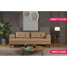 Madera Üçlü Yataklı Kanepe Hardal Kazayağı