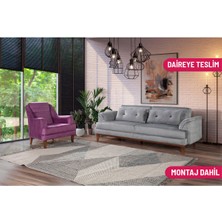 Madera Koltuk Takımı Babyface Açık Gri