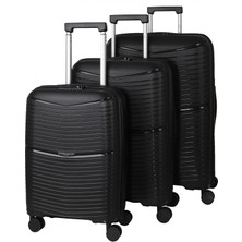 Mçs Baggaj Unisex Polipropilen Kırılmaz 360°C 4 Adet Çift Döner Teker Extra Körüklü 3'lü Valiz Set