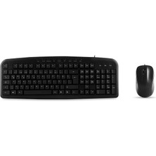 Everest UN-795, Siyah, Multimedya Türkçe Q, USB Kablolu, Klavye Mouse Set