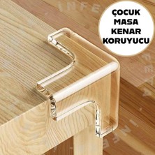 İnfeta 1 Adet Silikon Bebek Çocuk Masa Kenar Koruyucu Mobilya Köşe Koruyucu Bebek Kafa Çarpma Önleyici