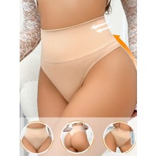 Boubon Co Ten Rengi Yüksek Bel String Külot Göbek Toparlayan Seamless