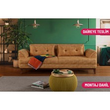 Madera Üçlü Yataklı Kanepe Bora Hardal