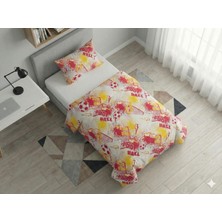 Tekstil Vagonu Tek Kişilik Lastikli Nevresim Takımı 2 Yastık Kılıflı Yumuşak Dokulu