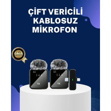 2in1 Kablosuz Yaka Mikrofonu Ios ve Android Uyumlu ( Lisinya )