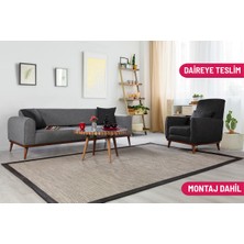 Seneka Keten Koltuk Takımı, Gri Antrasit