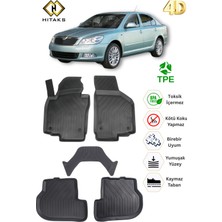 Hitaks Skoda Octavia 2008–2013 Uyumlu Kaymaz Araca Özel Paspas 4d Havuzlu Oto Paspas Seti