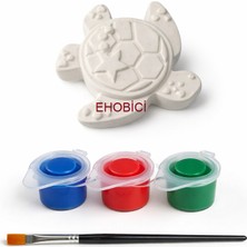 E Hobici Ehobici Taş Boyama Seti Kaplumbağa 3 Renk Akrilik Boya 5ml + Fırça
