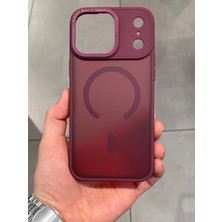 Iphone 17 Pro Max Uyumlu Magsafe Destekli Buzlu Sert Yüzey ve Silikon Kenarlı Telefon Kılıfı