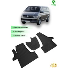Hitaks Vw Transporter T6  T7 Paspas 2015 2023 Uyumlu Ön 3 Parça 4d Havuzlu Kauçuk Oto Paspas